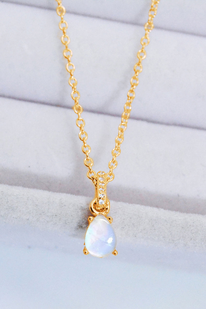 Moonstone Teardrop Pendant Necklace Trendsi